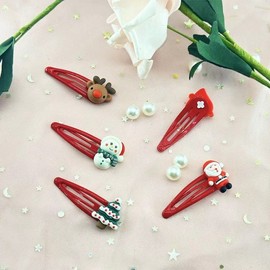 Christmas Headband Heekyung Red Character Snowman Pin Cute Clip Hairpin lf1350 One Size / Option #4 50ea