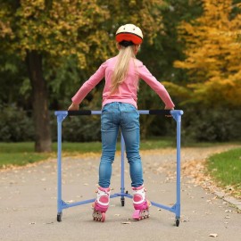 GanFindX Folding Skater Aid for Kids Roller Skating, 36" Roller Skate Trainer - Blue