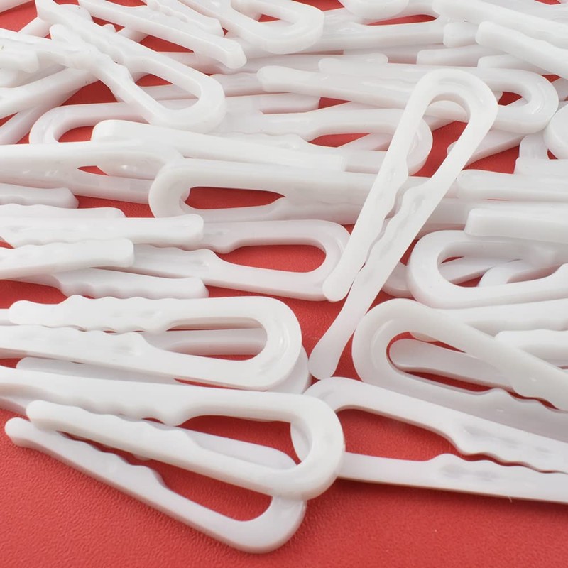 HAHIYO 2inch/50mm 120Pcs White Plastic U Shape Alligator Clip, Clothespin