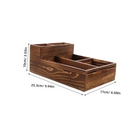 ULTECHNOVO Rustic Wooden Storage Box with Multi Compartment Design Versatile Organizer for Desk Supplies Makeup Jewelry and More Wood Container for Home and Office Use