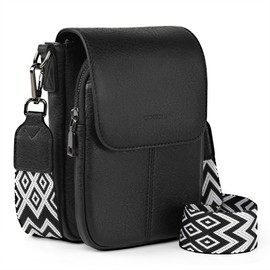 TANTOMI Small Crossbody Bags for Women, Small Purses with Card Slots Phone Purse Wide Adjustable Strap (Black)