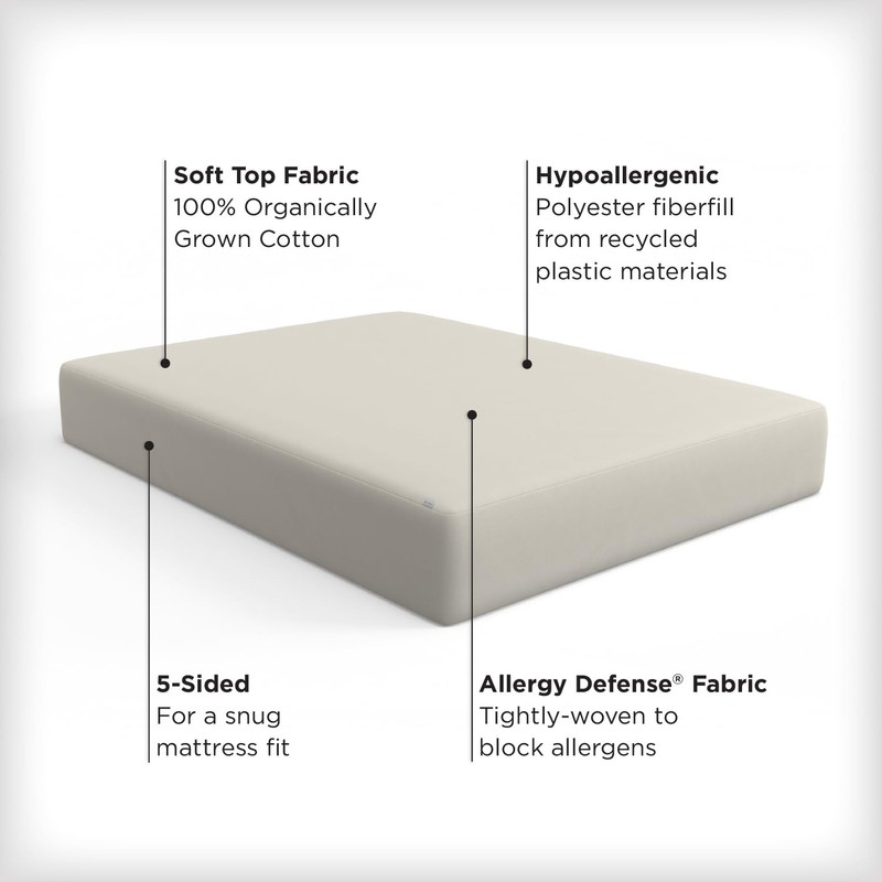 AllerEase Organic Cotton Mattress Pad, Cal King