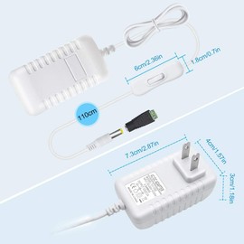 12V Power Supply, 12 Volt 2A 24W DC Power Supply with On Off Switch, White Switching LED Power Adapter, AC 110V to 12V Transformer Plug for LED Strip Lights with 5.5/2.1 DC Female Connector, 3 Pack