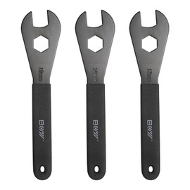 TNSLAND Set of 3 Cone Spanner 17 mm 18 mm 19 mm Cone Wrench Set Bicycle Cone Wrench Set Tool Made of Carbon Steel Repair Tool for Bicycle