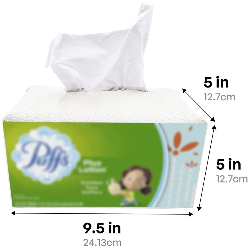 carrotez Tissue Box Cover, [Refined] Modern PU Leather Rectangular Tissue
