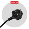 SPARES2GO Universal 2 Core Extra Long Mains Cable Lead Plug