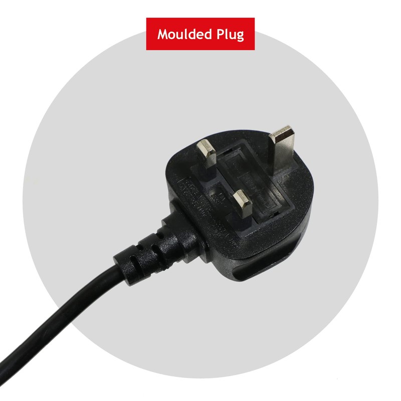 SPARES2GO Universal 2 Core Extra Long Mains Cable Lead Plug