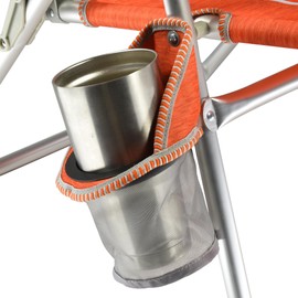 Kijaro Tidal Wave 5 Position Tall Reclining Beach Chair Fiji Sunset Orange Heathered Print