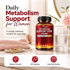 Metabolism Support Capsules for Women – 120 Count Daily Wellness Supplement for Active Routines
