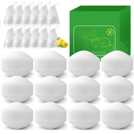 YJOO Natural Mouse Repellent, 12 Pack Rodent Repellent Balls Peppermint Oil to Repel Mice and Rats, for Car Engines Home Kitchen Yard Garage Indoor & Outdoor, Humans & Pet Safe