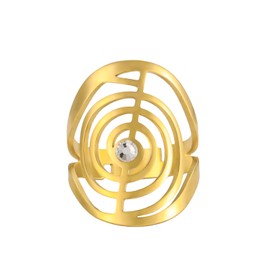 Dreamtimes Cho Ku Rei Reiki Ring Protection Healing Symbol Yoga Rings for Women Sacred Geometry Stainless Steel Energy Yoga Power Ring Sacred Geometry Amulet, Stainless Steel, No