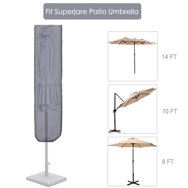 SUPERJARE Updated Patio Umbrella Cover with Rod for 7 to