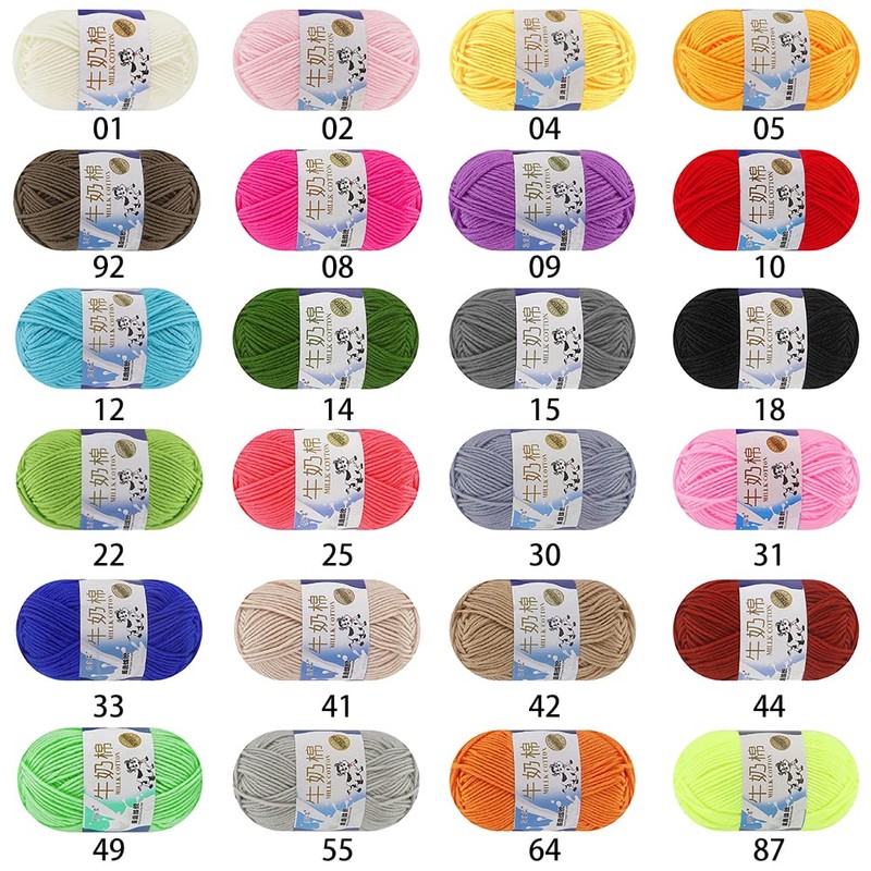 oAutoSjy 2 Pack Soft Milk Cotton Yarn Skeins Wool for