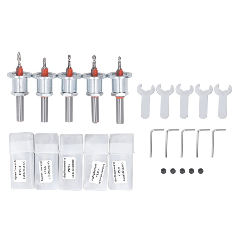 Countersink Drill Bit Set, 5Pcs Wood Drill Bit Set, Countersink