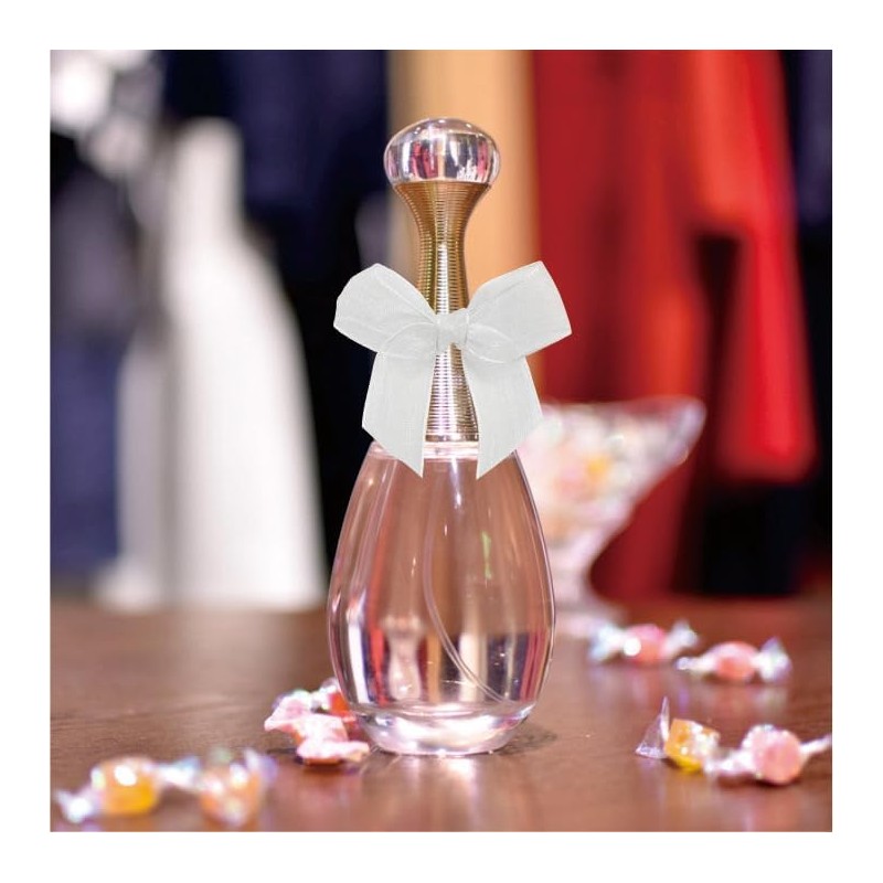 50Pcs Pre-Tied Sheer Bows with 1 Inch Stretch Elastic Loops,