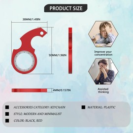 EULAPGOE Pack of 2 Key Fob Spinner Key Spinner Fidget Ring Toy Fidget Keyring Key Flipping Toy for Teens (Black and Red)