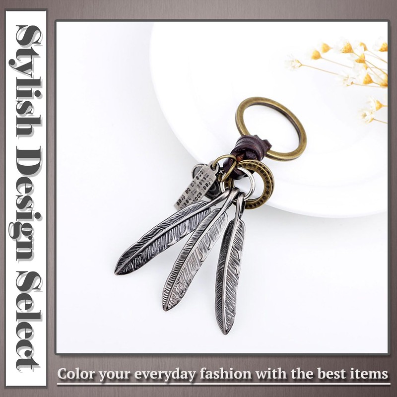 One Limitation AN161 Keyring, Key Ring, Charm, Retro, Leather, Wolf,