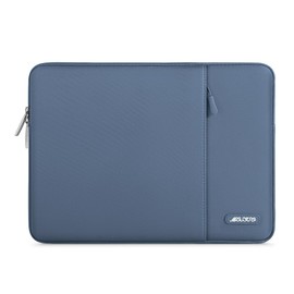 MOSISO Laptop Sleeve Bag Compatible with MacBook Pro 16 inch 2024-2019 M4 M3 M2 M1 Pro Max Chip/Pro Retina 15 A1398, 15-15.6 inch Notebook, Polyester Vertical Case with Pocket, Steel Blue