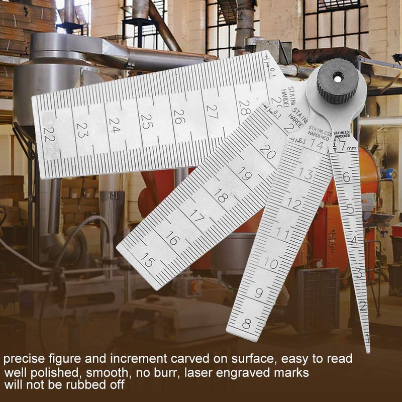 Taper Gage Set, Stainless Steel Welding Taper Feeler Rulers Hole