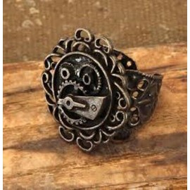 elope Steampunk Ring 1" Wide Metal Industrial Gear Themed Costume Ring
