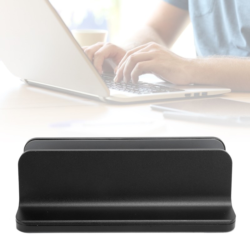 Aluminum Alloy Laptop Stand Vertical Adjustable Notebook Computer Storage HolderBlack