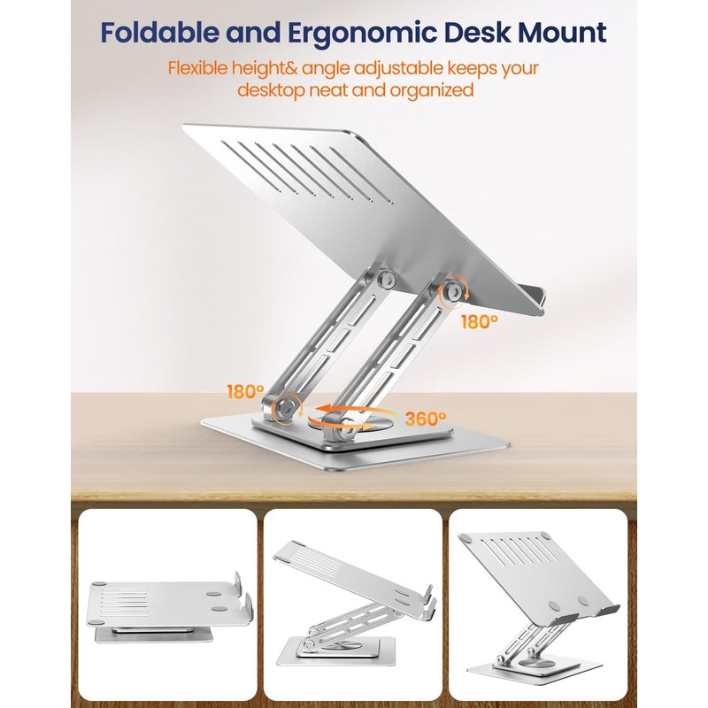 MESWAO Tablet Stand Holder for Desk with 360° Rotating Base,