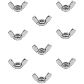 Murtenze 20 Pcs M5 Stainless Steel Wing Nuts, Fasteners Parts Hurrican Screws Hand Twist Tighten Ear Butterfly Nut Sliver Tone