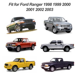 ESMING 60/40 Split Bench Highback Seats Oxford Fabric Seat Covers for Ford Ranger 1998 1999 2000 2001 2002 2003 Durable Water-Resistant and Easy to Clean-Black