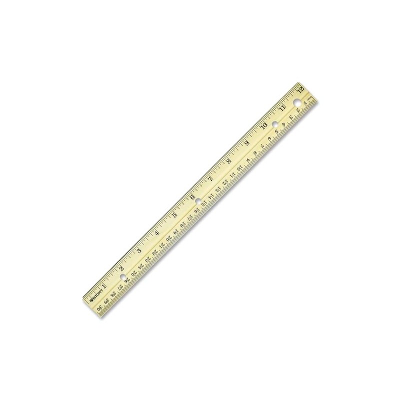 Westcott Hole Punched Wood Ruler English (in) and Metric (cm)
