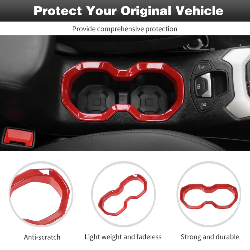 CheroCar for Jeep Renegade Front Water Cup Holder Trim Interior