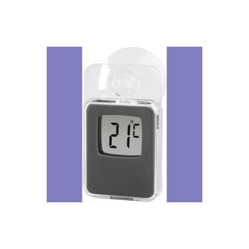 Grey Digital Window Thermometer for Indoor and Outdoor Use 7.5