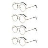EYE ZOOM 4 Pack Metal Frame Round Reading Glasses with