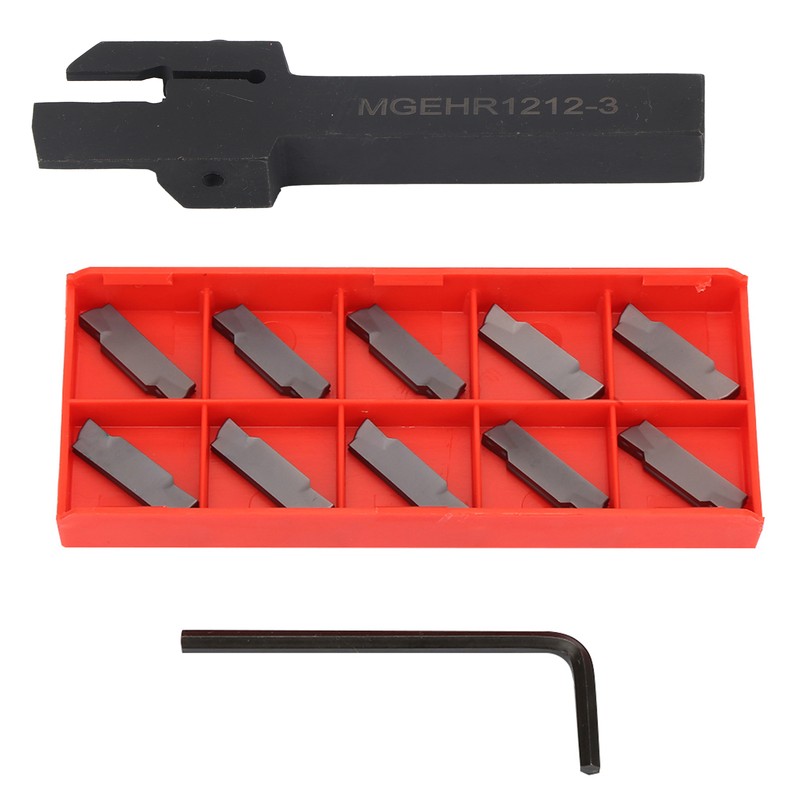 MGEHR1212-3 Lathe Cut Off Grooving Parting Tool Holder with 10pcs