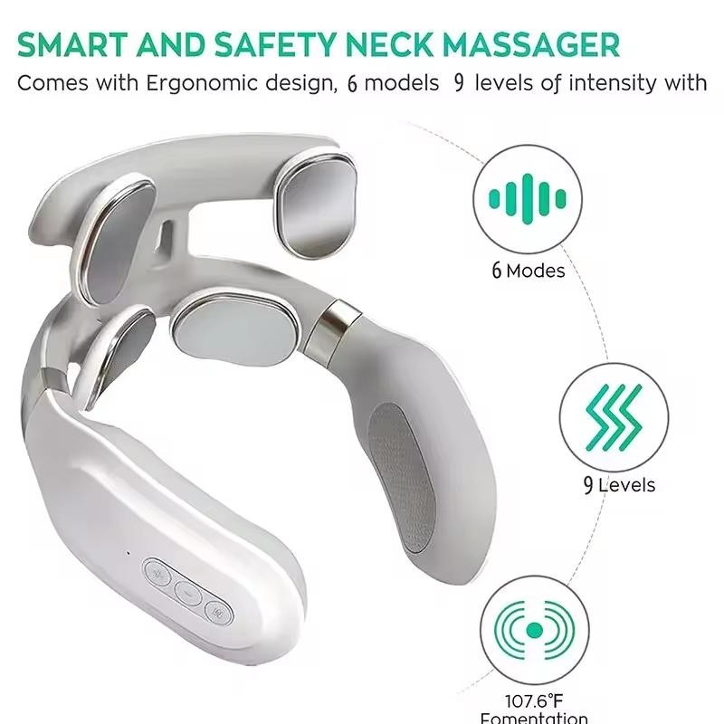 Electric Neck Massage Machine 4 Head And Neck Protection Heating
