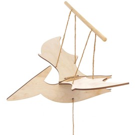 Baker Ross AT670 Dinosaur Wooden Flying Puppet Kits - Pack of 3, Woodcraft For Kids Arts and Crafts Projects