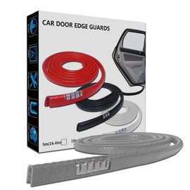LEADTOPS Car Door Edge Guards, 16.4FT 5M U Shape Moulding Rubber Edge Trim Car Door Protector Guard,Light Grey