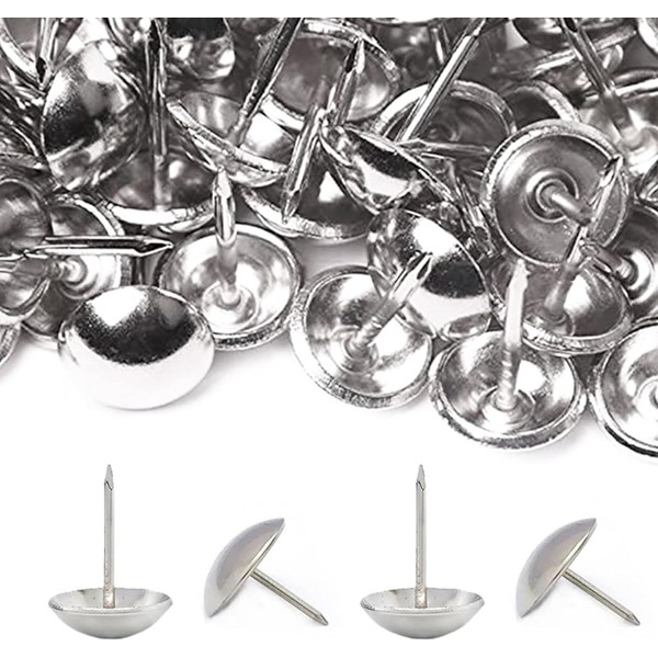 500 Pcs Upholstery Tacks, Silver Decorative Thumb Tacks, Furniture Push