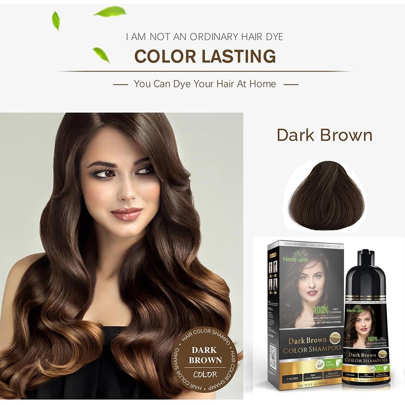 Herbishh - Champú colorante para cabello gris, champú con tinte