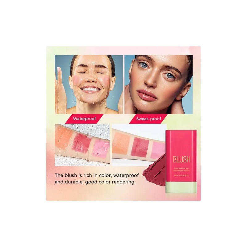 3pcs Maquillaje Colorete En Barra Labios Y Mejillas Natural