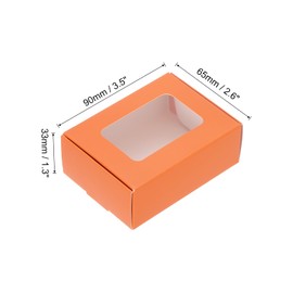 PATIKIL 3.5"x2.5"x1.3" Paper Soap Box with Window, 30 Pack Homemade Soap Boxes Rectangle Presents Packaging Boxes for Birthday Christmas DIY Craft, Orange