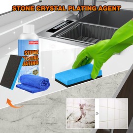 2Pcs Stone Brighten Crystal Plating Agent, Stone Crystal Plating Agent, Marble Stain Remover,Marble Polish, Nano Stone Crystal Plating Agen, Effectively Brightens Ceramic and Stone Coatings 100ml