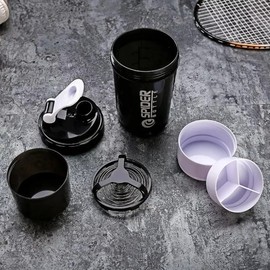 2 Pzas Mezclador De Proteínas Vaso Deportivo Shaker Para Gimnasio 500ml Botella De Tres Capas Para Suplementos