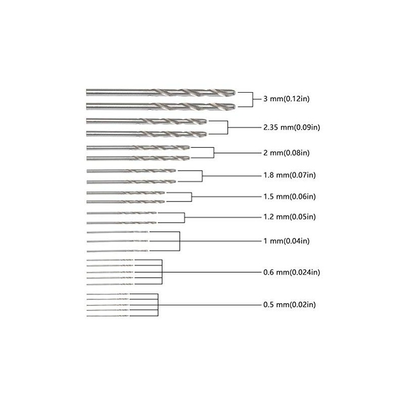 FOCCTS 25Pcs Pin Vise Hand Drill Set Holding 0.3-3.4mm Bits