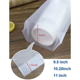 Muka 100 PCS 1 Cup Drink Carrier Cup Carrier Take Out Bags Clear Handle Plastic Drink Bags Portable Beverage Containers Hanging Hole, Hold 1 Cup Up to 20OZ