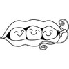 Azeeda A8 'Happy Peapod' Unmounted Rubber Stamp (RS00039019)