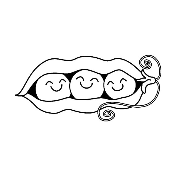 Azeeda A8 'Happy Peapod' Unmounted Rubber Stamp (RS00039019)