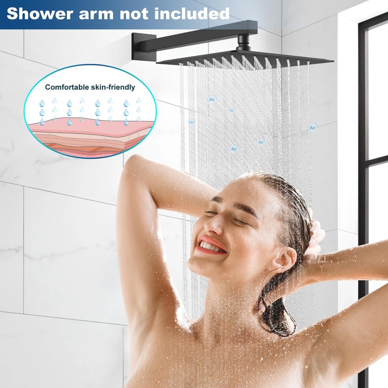 Midanya Rain Shower Head, Stainless Steel Large Rainfall Shower Head