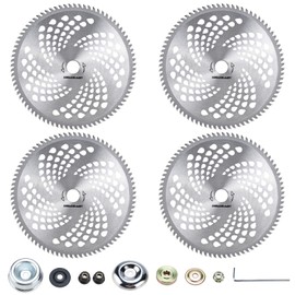 Finderomend 10" x 80Teeth Carbide Tip Brush Blades, Circular Saw Brush Cutter Trimmer Weed Eater Blade with Universal Adapter Kit for Cutter, Trimmer, Weed Eater Made