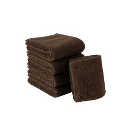 Towel Kenkyusho Toughness PRO #005 Face Towel, Dark Brown, Set of 5, Durable, Soft, Volume, Professional Specifications, Hotel, Fast Absorption, 100% Cotton, Fluffless, 6 Colors to Choose From, Japan Technology