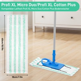 Kssvzz Pack of 4 Mop Covers Compatible with Leifheit Profi XL Micro Duo/Profi XL Cotton Plus Floor Mop Handles, Efficient Microfibre Replacement Cover for All Floors